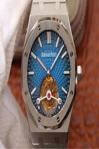Replica Audemars Piguet Royal Oak Tourbillon 26522TI.OO.1220TI.01 JF Factory Smoky Blue Dial