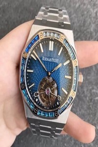 Replica Audemars Piguet Royal Oak Tourbillon 26521PT.YY.1220PT.01 R8 Factory Smoky Blue Dial