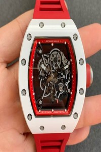 Replica Richard Mille RM055 KV Factory V2 Red Rubber Strap
