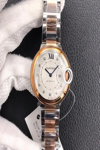 Replica Ballon Bleu De Cartier Ladies 28MM V6 Factory V8 Rose Gold Bezel