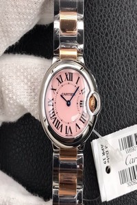 Replica Ballon Bleu De Cartier Ladies 28MM V6 Factory V8 Pink Dial