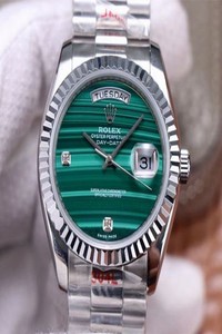 Replica Rolex President Day Date 18038 Malachite Green Diamond Dial