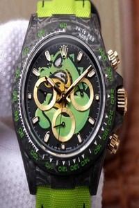 Replica Rolex Daytona Cosmos Chronograph Carbon Fiber Edition Green Exploded Dragon Dial