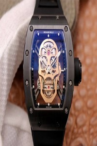 Replica Richard Mille RM052-01 ZF Factory Black Ceramic Rose Gold Skull Dial