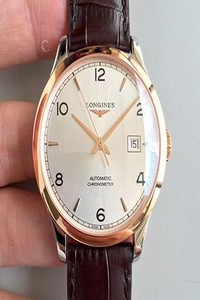 Replica Longines Record L2.820.4.76.2 18K Rose Gold Silver Dial