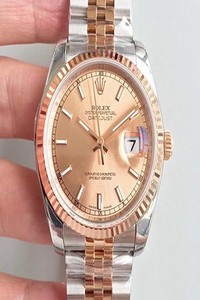 Replica Rolex Datejust 116234 36mm AR Factory Rose Gold Dial