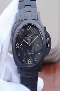 Replica Panerai Tuttonero Luminor 1950 3 Days GMT PAM438 VS Factory Black Dial