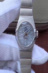 Replica Omega Constellation Double Eagle Lady Blue Mother-Of-Pearl Dial 27MM 3S Factory