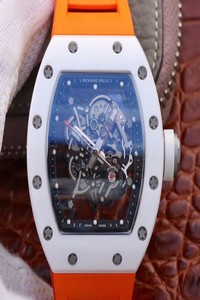 Replica Richard Mille RM055 Skeleton Dial Orange Strap KV Factory V2