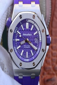 Replica Audemars Piguet Royal Oak Offshore Diver 15710ST.OO.A077CA.01 Purple Dial