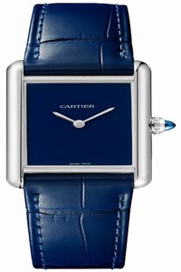 Replica wsta0055 Blue Cartier Tank Must Quartz Ladies Large Midsize Watch